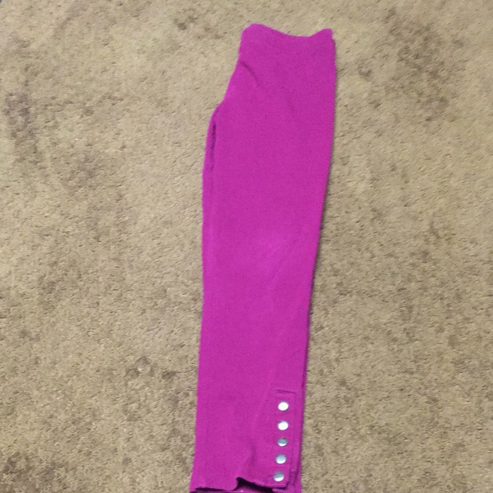 Leggings hot pink size 8 girls almost a red violet pants-very vibrant EUC